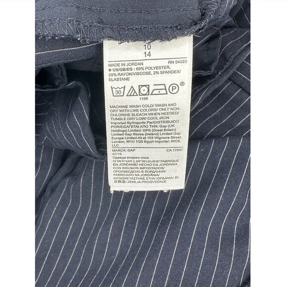 Gap High Rise Pleated Stripe Wide-Leg Trousers Size 10 - Picture 4 of 5